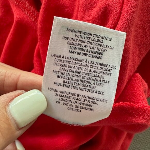 Deletta Anthropologie NWT Coral Red Asymmetrical Top - Picture 16 of 16